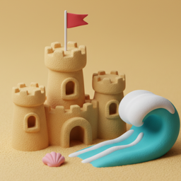 Icône de SandCastle&nbsp;: un château de sable et une vague